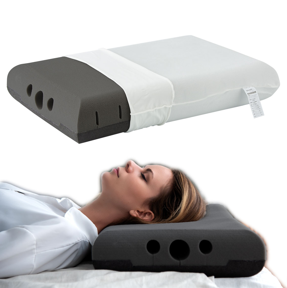 枕 まくら 低反発枕 NASA開発衝撃吸収素材配合３D無重力枕 炭眠 活性炭配合 消臭 防臭 快眠枕 首こり 肩こり いびき防止 プレゼント