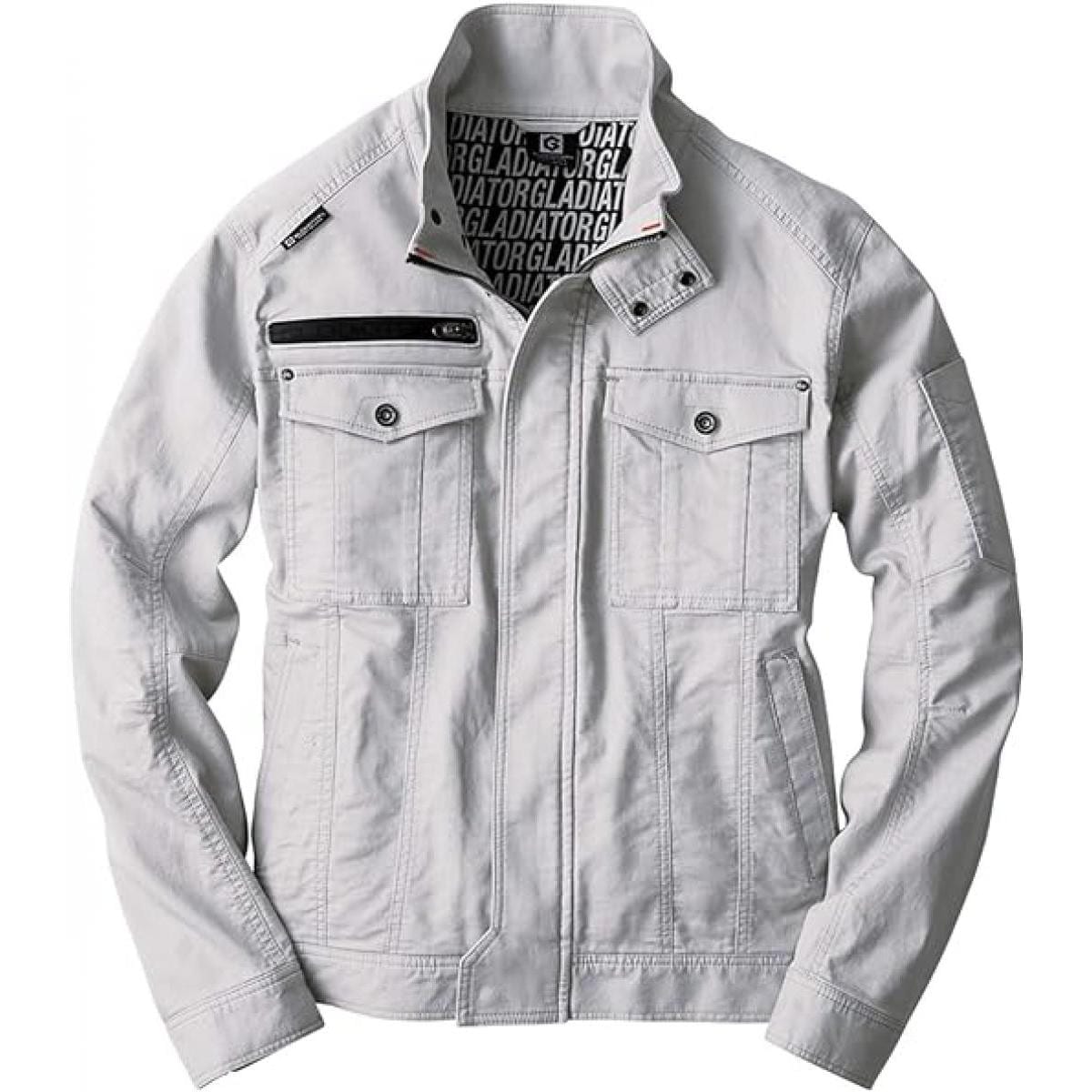 コーコス信岡 GLADIATOR ストレッチ コードピケ ジャケット 長袖 アッシュ LL GA-3910 ワークウェア 作業着 動きやすい 着やすい 胸ポケット 袖ポケッ