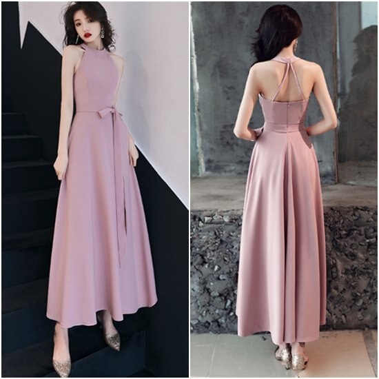 【取寄：納期2週間】結婚式ドレス ロングドレス 大きいサイズ XL スリムフィット エレガント イブニングドレス ノースリーブ ホルターネック お呼ばれ きれいめ パーティードレス シンプル