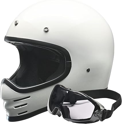 バイク用 フルフェイス スクランブラーヘルメット RUDE (ルード) ホワイト フリーサイズ (57-60cm未満)