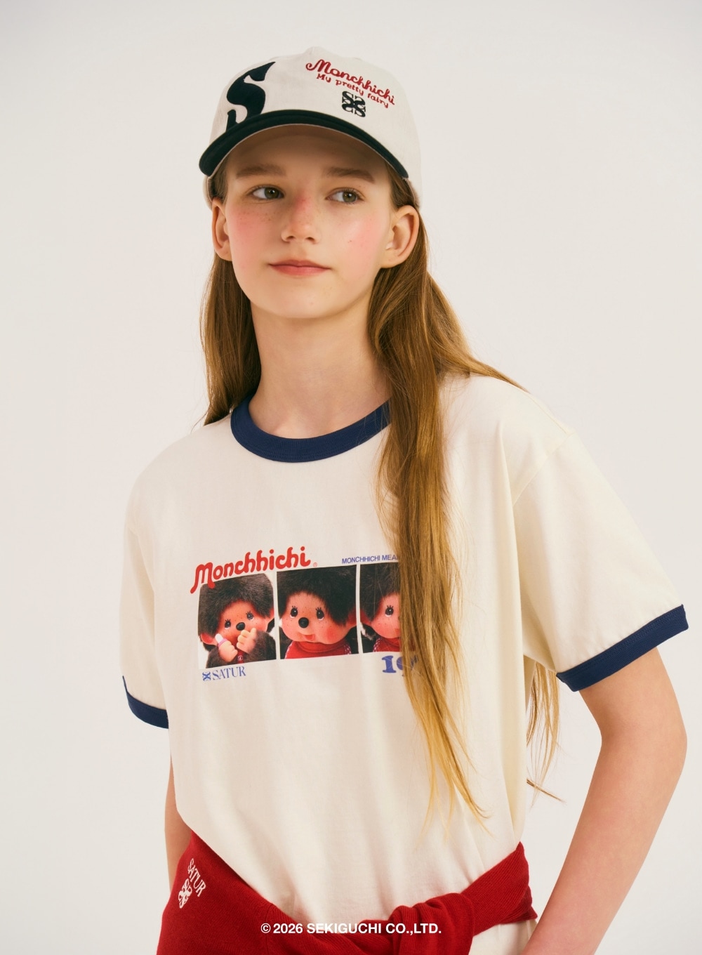 【SATUR】26SS Satur X Monchhichi Ringer T-Shirt : Cream