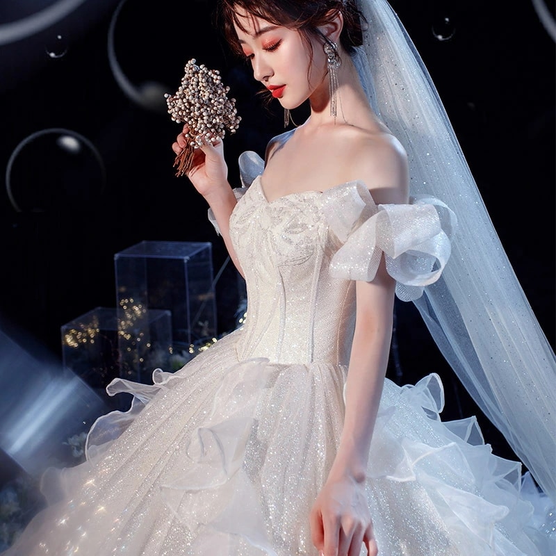 まとめ買い得花嫁 ウエディングドレス 二次会ドレス 結婚式 格安 ウエディングドレス 披露宴 二次会 結婚式 イベント 演奏会 発表会 フォーマルドレス 編み上げタイプ 白 オシャレ 高級感 海外挙式