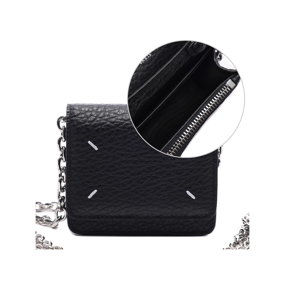 メゾンマルジェラ [メゾンマルジェラ] 24SS 女性用ステッチチェーンカードウォレット (SA3UI0009 P4455 T8013 24S) PVOSA3UI0009P4455T80132