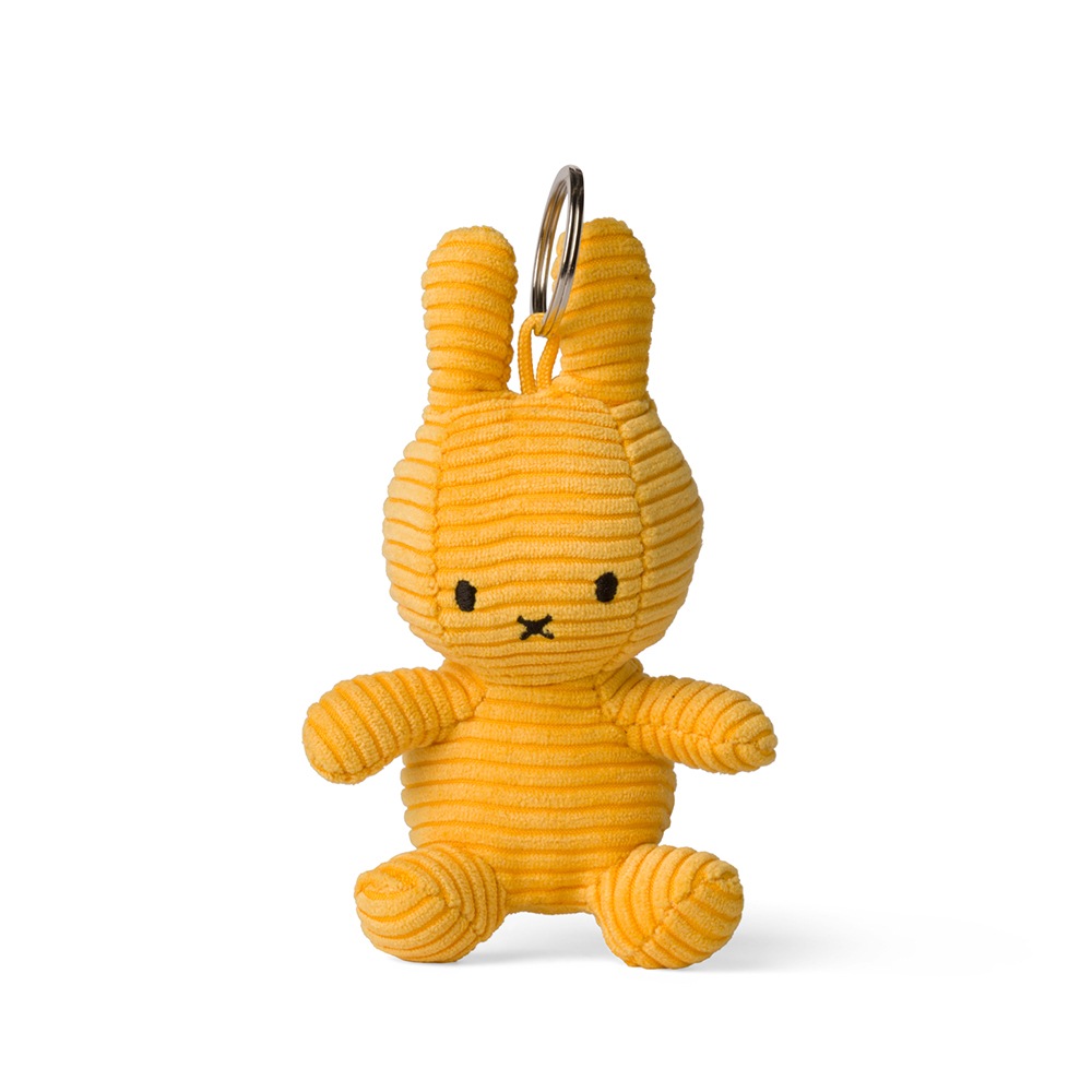 miffy ミッフィー コーデュロイ うさぎ 人形 ミッフィーキーリング イエロー - 10cm