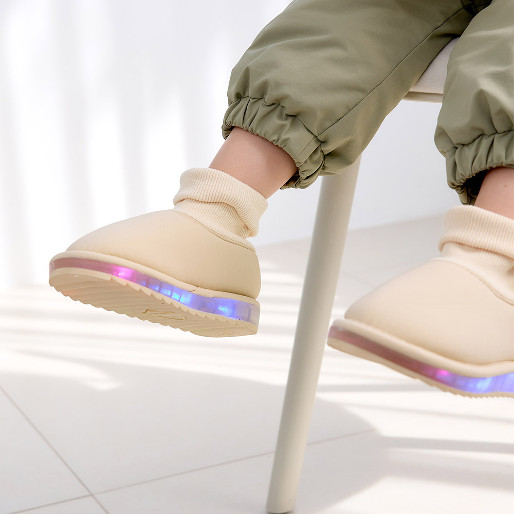 ベベヌーボー 防水 LED ソックス ブーツ ダウンブーツ 幼児 防寒 ベビーシューズ