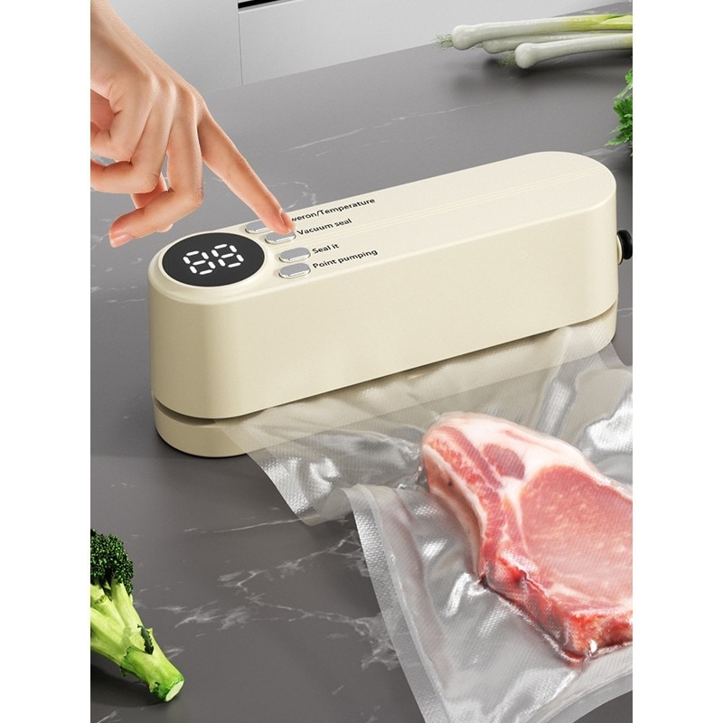 真空シール機小型家庭用食品シール機プラスチックシール包装機ポータブル充電式食品保存シール機