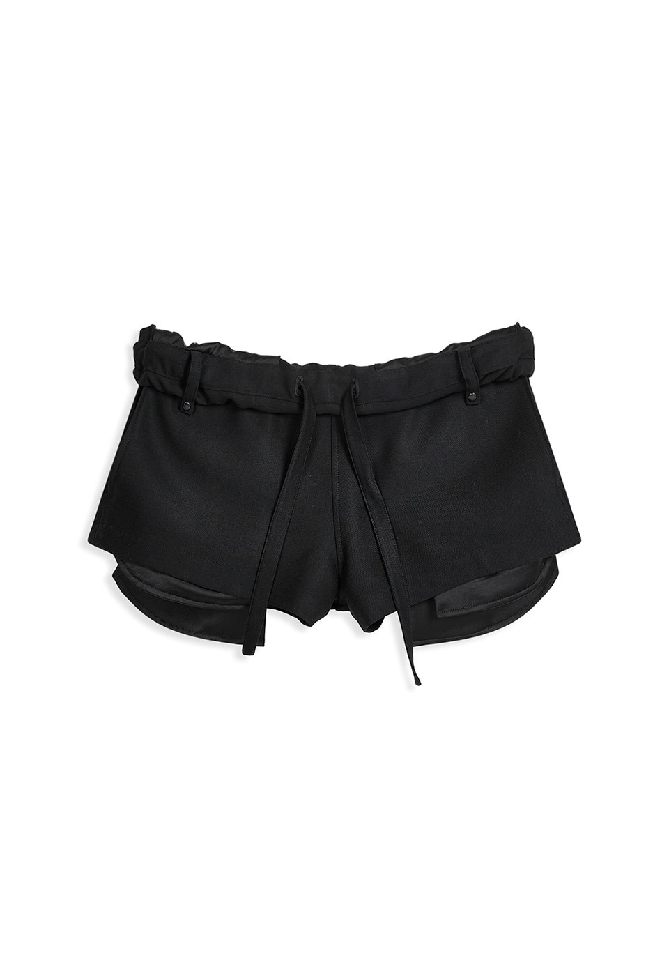 【OPEN Yy】 ROLLED WAIST MINI SHORTS : BLACK