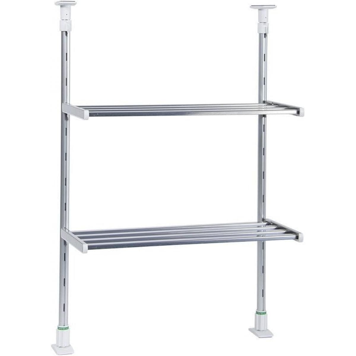 TAKUBO つっぱり棚 ステンレス ロングサイズ TP2-45　幅46cm 奥行21cm 高さ69105cm 水切り棚 2段 コンパクト キッチン収納 台所 タクボ 田窪工業所