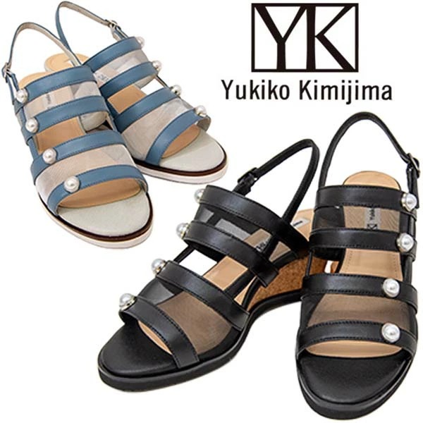 Yukiko Kimijima KA3253 レディース サンダル 本革 SEK制菌加工 ウエッジソール コルク 厚底 美脚 バックストラップ きれいめ 涼し気 清潔 柔軟 優しい 軽快 レザー