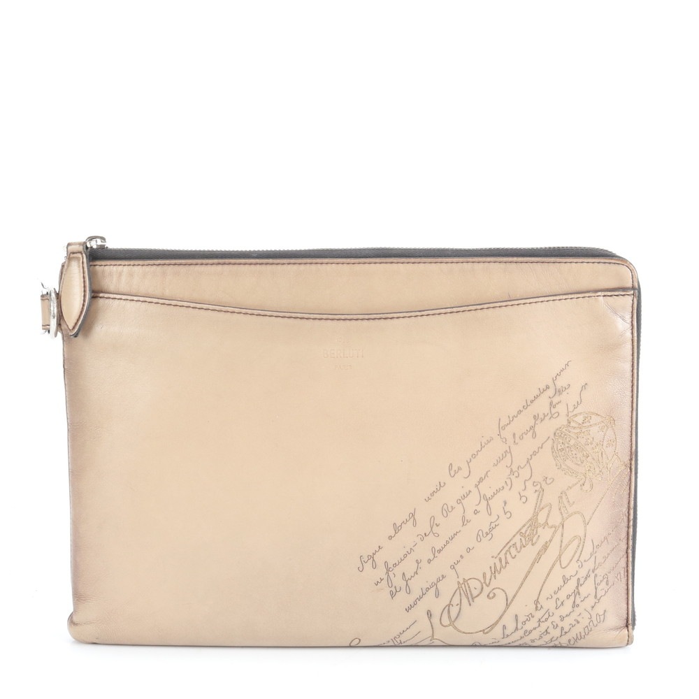 極美品 ニノ GM カリグラフィ スクリット レザー セカンドバッグ クラッチ ポーチ 通勤 ビジネス メンズ ERE CX29-3 中古