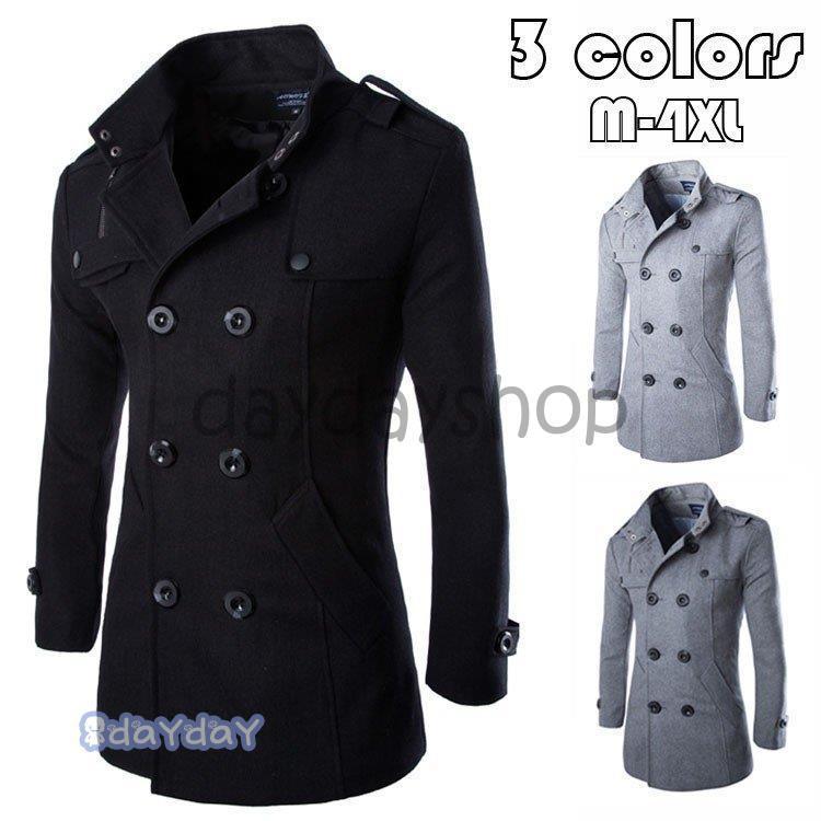 タイムセール チェスターコート メンズ 無地 ビジネス ジャケット ラシャコート ロングコート メルトンコート 細身スリム 通勤 アウター 紳士服 防寒保温 春秋冬新作 3色チェスターコート メンズ2