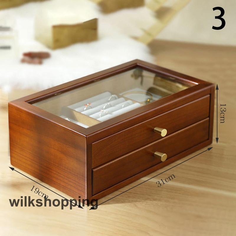 【短納期】ジュエリーボックス 木製 引き出し式 大容量 2段 アクセサリーケース ジュエリーケース 収納ボックス アクセサリー 収納ケース シンプル 宝石箱コンパク