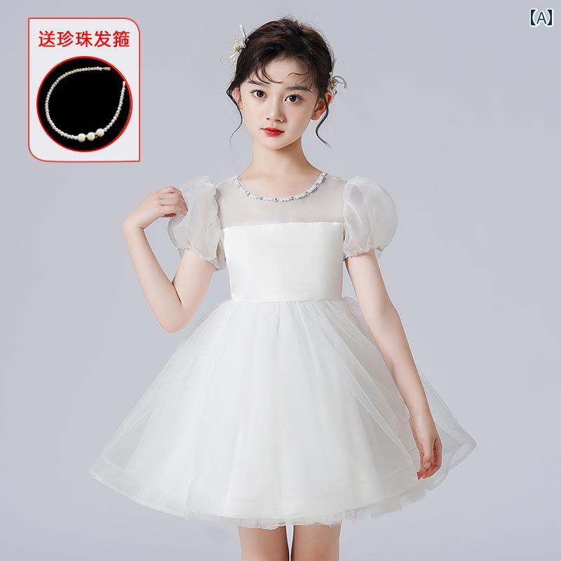 フラワーガール ドレス キッズ ワンピース ジュニア ファッション 女の子 子供服 ガール 豪華感 かわいい プリンセス イベント 結婚式 パーティー 衣装 発表会 誕生会