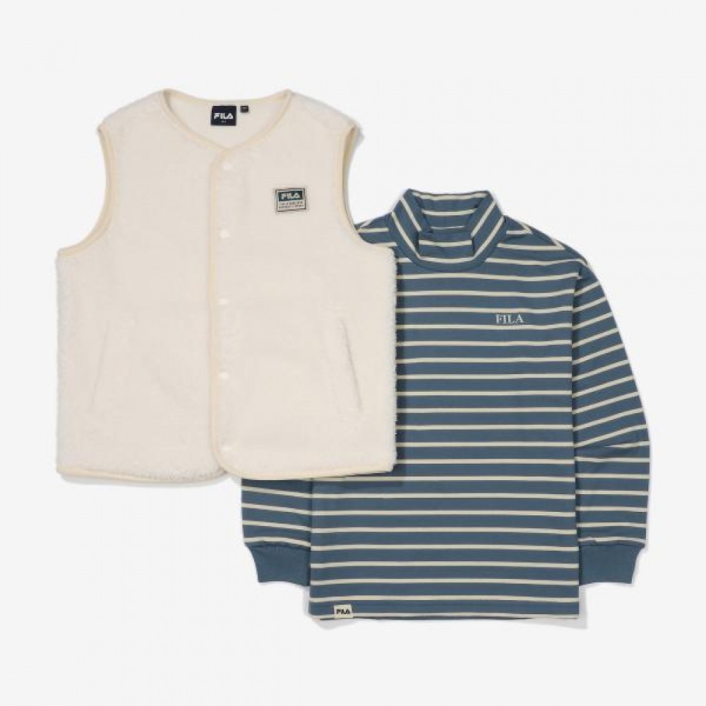 (フィラキッズ) エッセンシャルロングスリーブ T シャツベストセット (FK2RLF4201X_GTL)