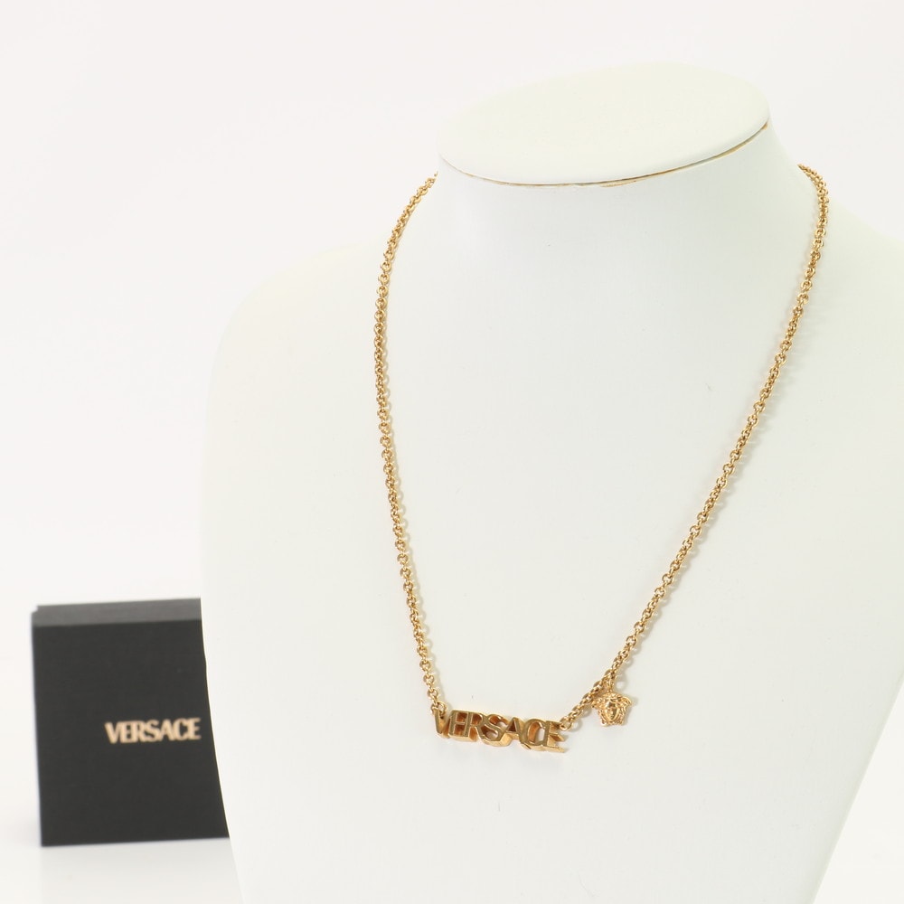 美品 ロゴ メドゥーサ アクセサリー ペンダント ネックレス ゴールド メンズ レディース EEM 0731-E15 中古