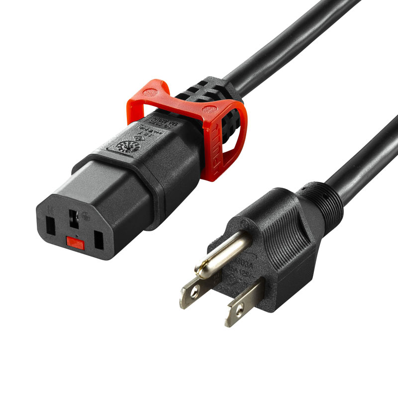 抜け防止ロック式電源コード ロックプラス 2m APW15-515C13LP-20