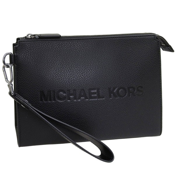 マイケルコース バック メンズ クラッチバッグ アウトレット レザー ブラック 37S4LCOU9L-001 MICHAEL KORS