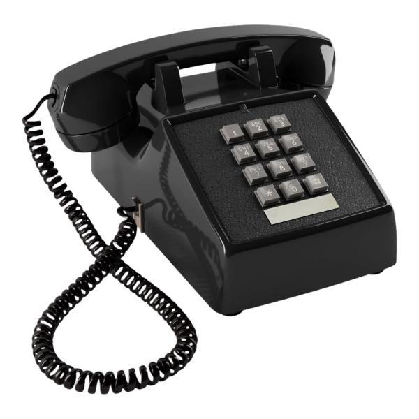 コード付き電話 オフィス 寝室 カフェ用 実用的なコード付きレトロデザイン電話 ブラック