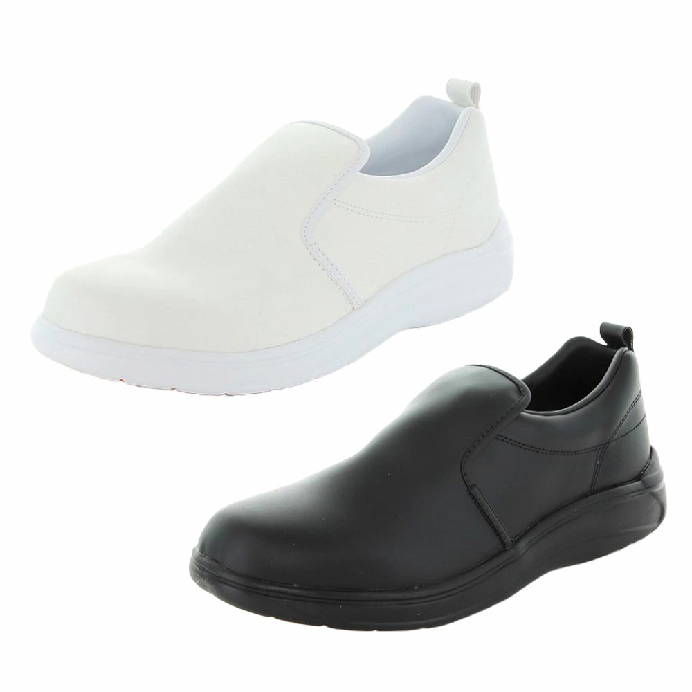 メンズレディース厨房用シューズ ソフトワーク 200 耐油ソール 人工皮革 耐久性 ワイド設計 Ag 抗菌防臭 銀イオン 業務用厨房用靴