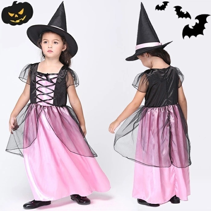人気商品再入荷ハロウィン 衣装 子供 魔女 魔女 悪魔 コスプレ キッズ 女子 魔女 コスチューム 子供用 ハロウィーン仮装 衣装 小悪魔 コスプレ衣装 コウモリ ハロウィン