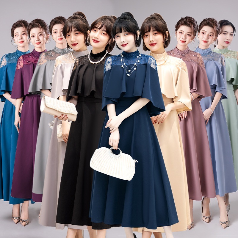 ドレス 2025 パーティー 優雅 エレガント フォーマル イブニングドレス ワンピース ロングドレス レース 痩せる 韓国風 結婚式 前撮り 演奏会 ウェディング 発表会 卒業式 成人式 花嫁