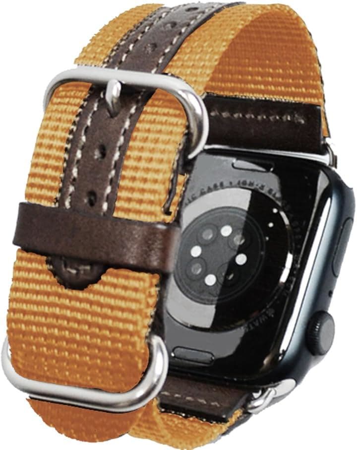 atelierCODEL アップルウォッチ バンド 職人が付け心地を追求 apple watch ナイロン(ベージュ（穴革補強バージョン）, 44mm/45mm/46mm/49mm) 5,780円