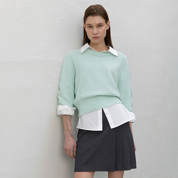 (T-6788)GLITTER PUFF SLEEVE KNIT