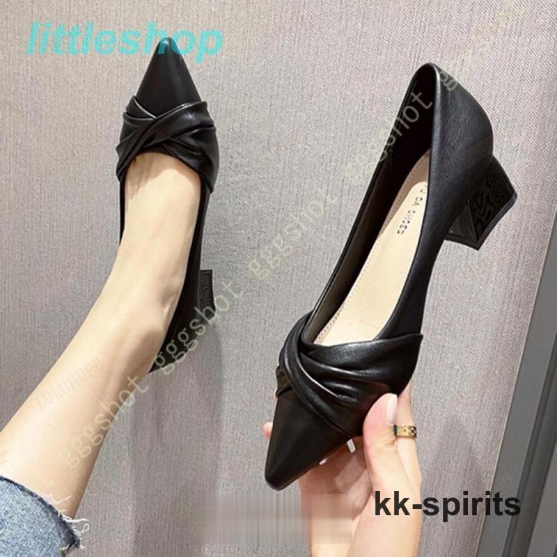 パンプス 痛くない 歩きやすい 走れる 楽 幅広 4E チャンキーヒール ポインテッドトゥ パンプス 5cmヒール レディース 靴 スリッポン 幅広 スムース調