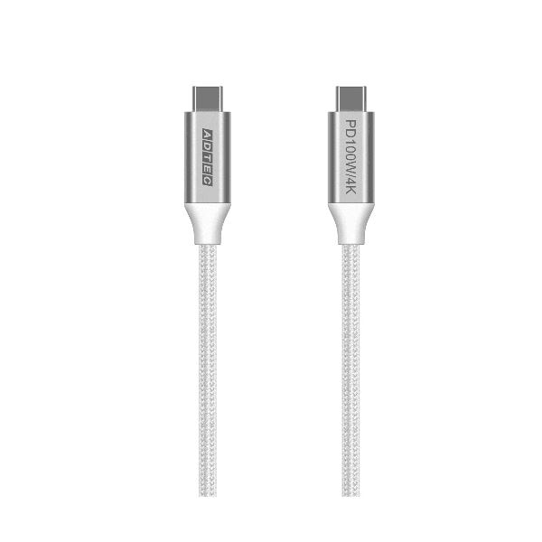 （まとめ） アドテックType-C to C ケーブル （4K/PD100W／10Gbps） 1.0m ホワイト APC-V1010CC-4KU3G2-W1本 [x3セット]