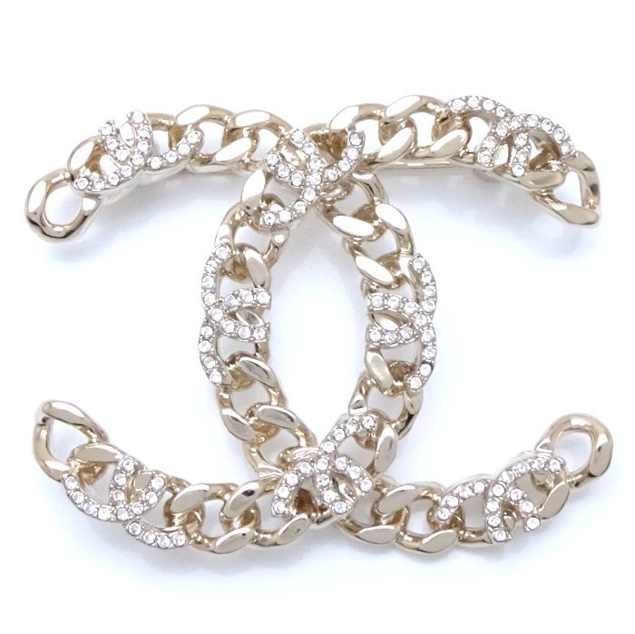 ココマーク ブローチ ラインストーン I22K GP ゴールドメッキ /292351【中古】