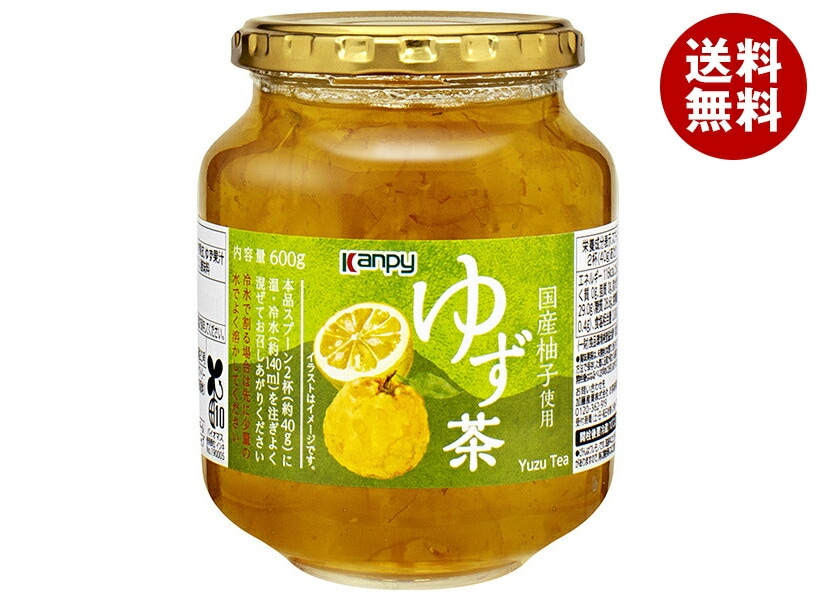 Qoo10] カンピー ゆず茶 600g瓶＊12個入 : 飲料