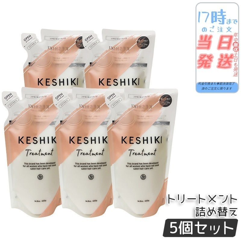 【5個セット】ケシキ ヘアトリートメント 詰め替え 420g KESHIKI ヘアトリートメント 潤い成分 美容液 保湿成分 ダメージ補修 サロン専売品 美容室 美容院 天然由来成分