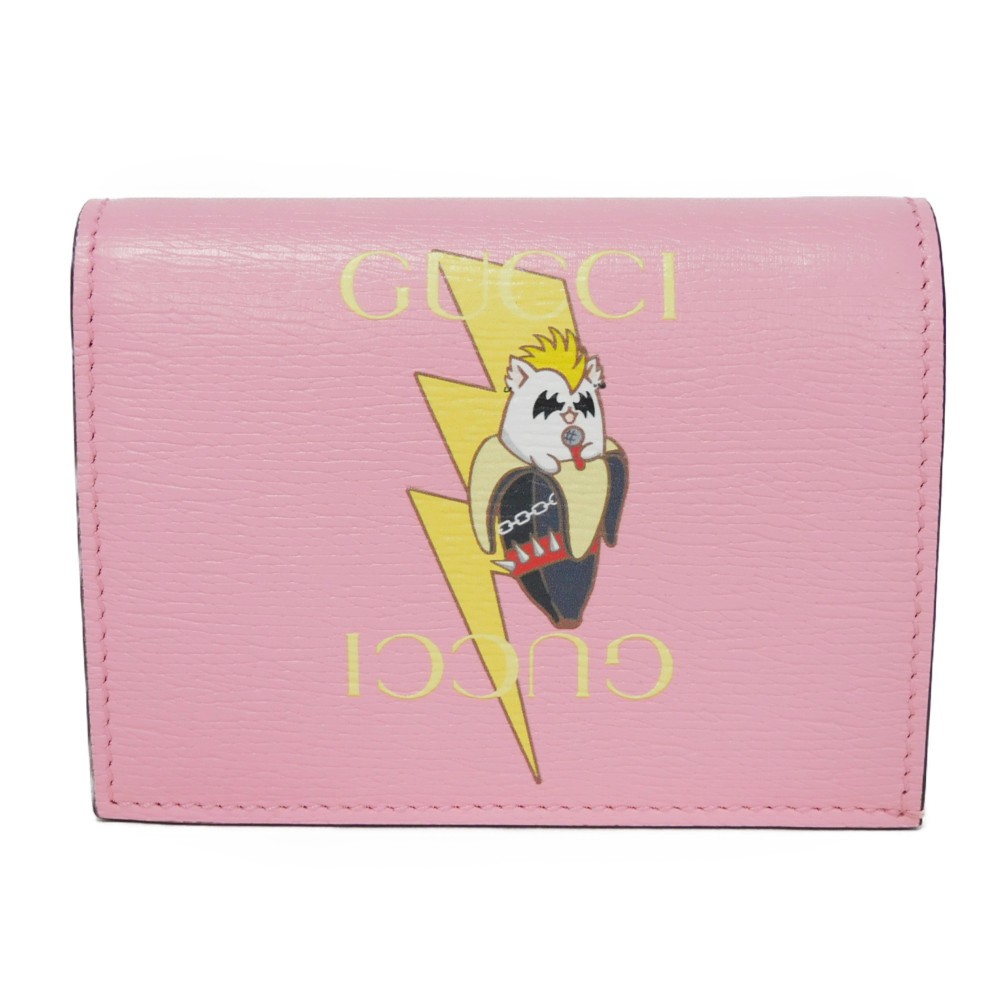【中古】 二つ折り財布 バナナ ライトニングボルト イナズマ パステル ばなにゃ コンパクト ウォレット ロゴ 701009