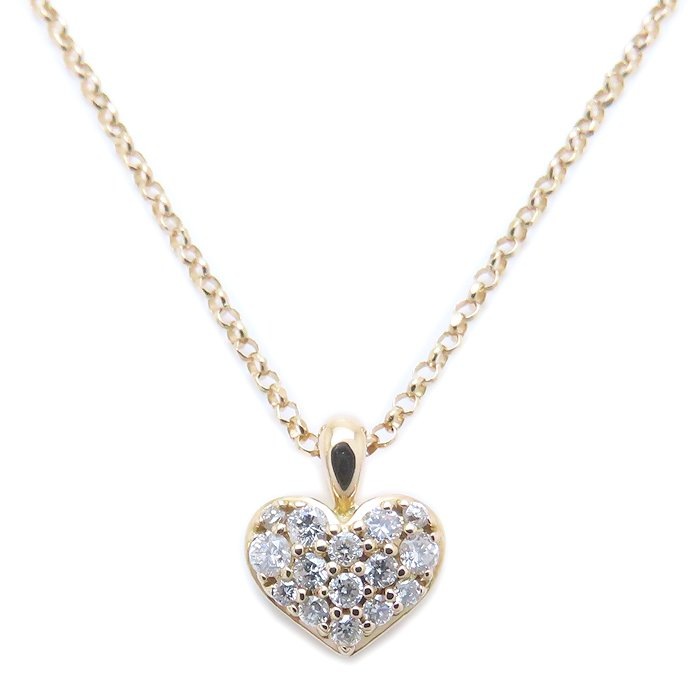 ハート ネックレス ダイヤモンド0.16ct K18PG ピンクゴールド レディース/294330【中古】