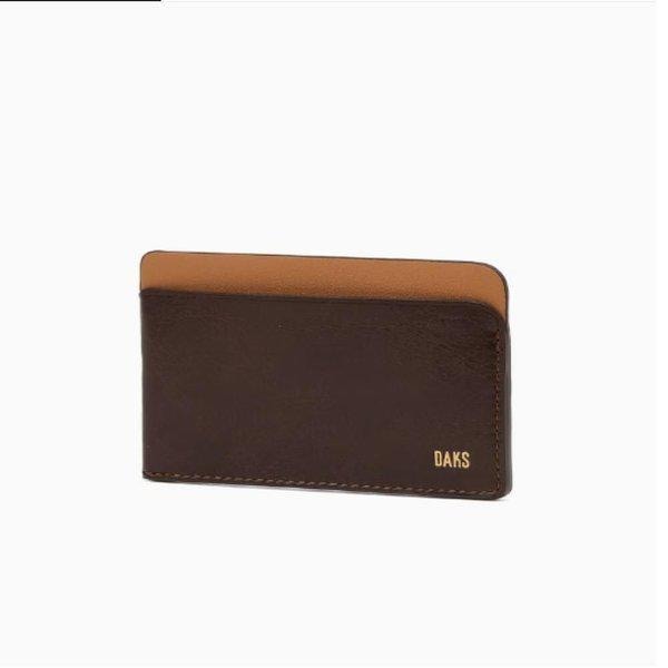 AK Bundang店 ブラウンカラー配色 牛革シングルカード財布 DBHO5E983W3