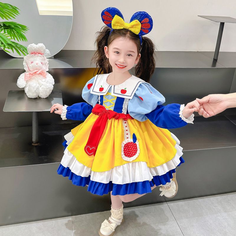 本日の限定商品 ハロウィン 子供 ハロウィン コスプレキッズ 子供 用コスプレ ハロウィン コスプレ コスプレ ロリータガールプリンセスドレス子供 春と秋のふくらみのドレス バースデードレス スカート