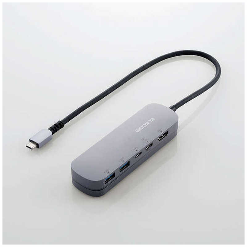 エレコム　ELECOM　USB Type C ドッキングステーション ハブ 5-in-1 PD 90W出力 USB-C ×2 USB-A ×2 HDMI ×1 固定用スタンド付 　DST-C18SV