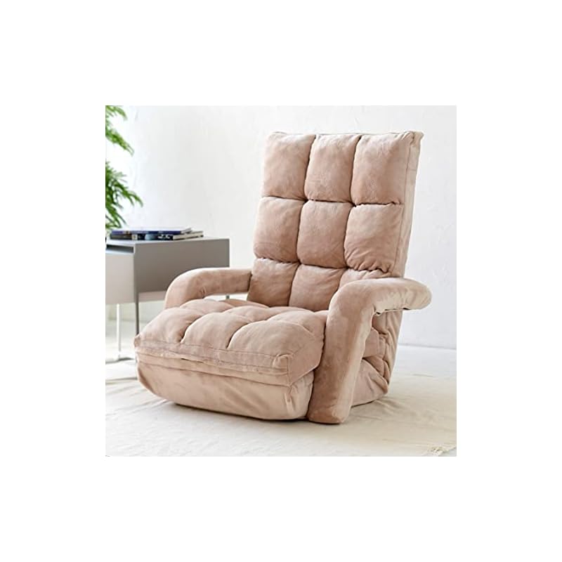 【即納】[山善] 座椅子 リクライニング 3WAY (ソファー/カウチ/ごろ寝) ふわふわ素材(サンゴマイヤー生地) ハイバック ひじ掛け付き 折りたたみ 幅62 座椅子ソファー ベージュ IGHM