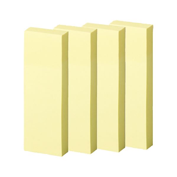 （まとめ） TANOSEE強粘着ふせん 75x25mm パステルカラー/イエロー 1パック（20冊） [x3セット]