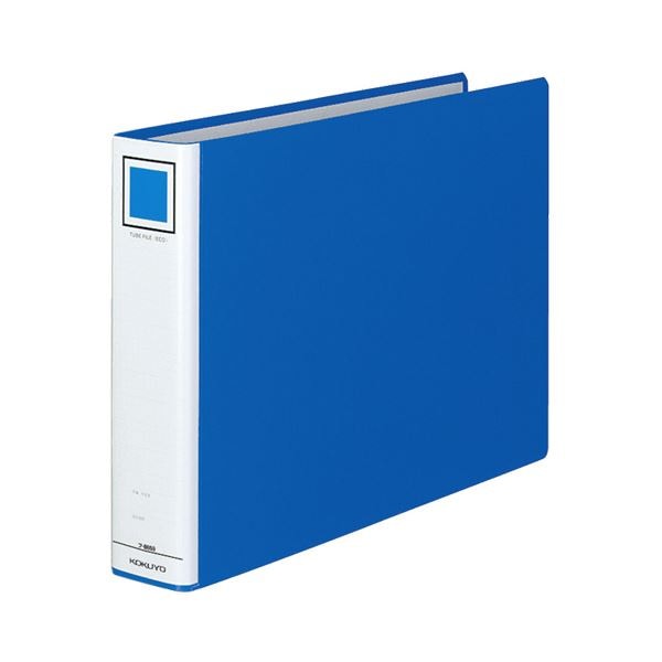 (まとめ)コクヨ チューブファイル(エコ) 片開きB4ヨコ 500枚収容 50mmとじ 背幅65mm 青 フ-E659B 1セット(8冊)(×3セット)