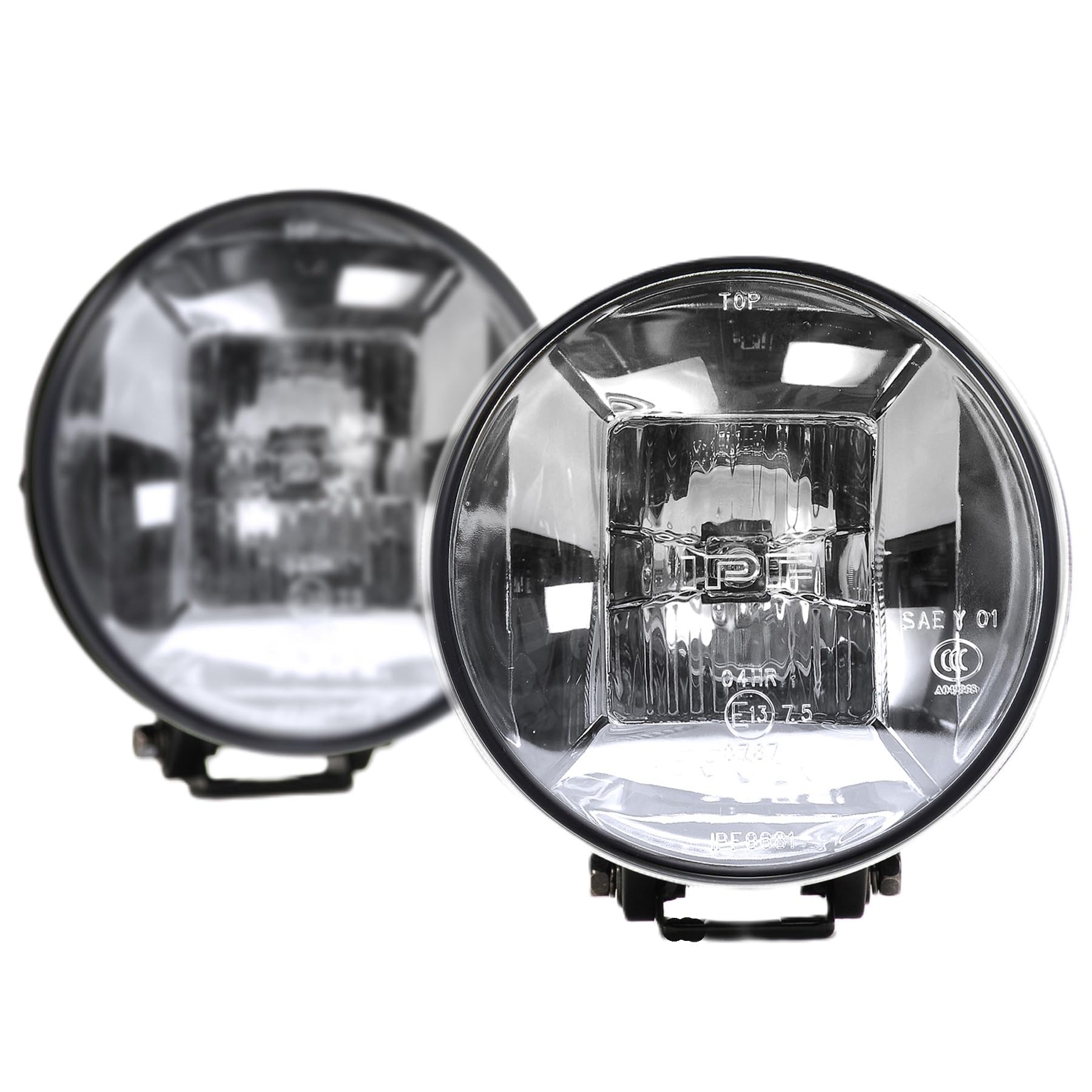 IPF フォグランプ ハロゲン H3 丸形 直径166mm 3200K 純正色 12V用 2個セット ハイブリット配光(ドライビング