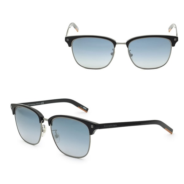 ゼニア サングラス ZEGNA EZ0143-D/S 01C 57 Ermenegildo Zegna ノーズパッド UVカット ブラック ガンメタル ブルーグラデーション