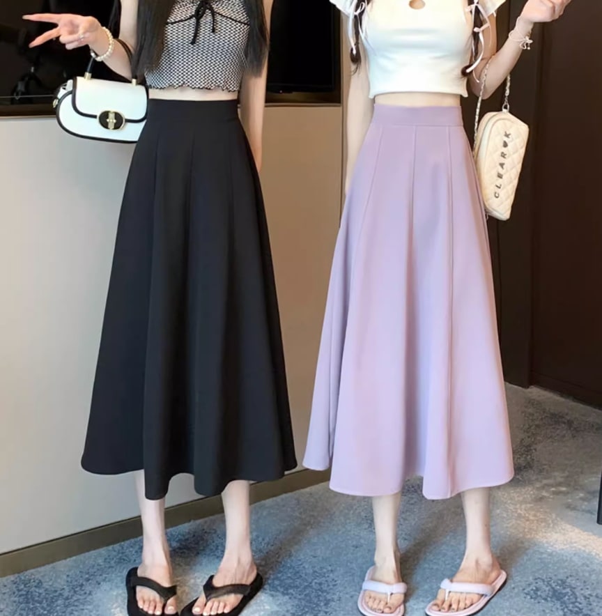 ボトムス デート モテアイテム フレアスカート Aライン ウエストゴム コットン 大人可愛い きれいめ 上品 おしゃれ かっこいい 大人可愛い ラブリー キュート ガーリー クール モード系 セクシー