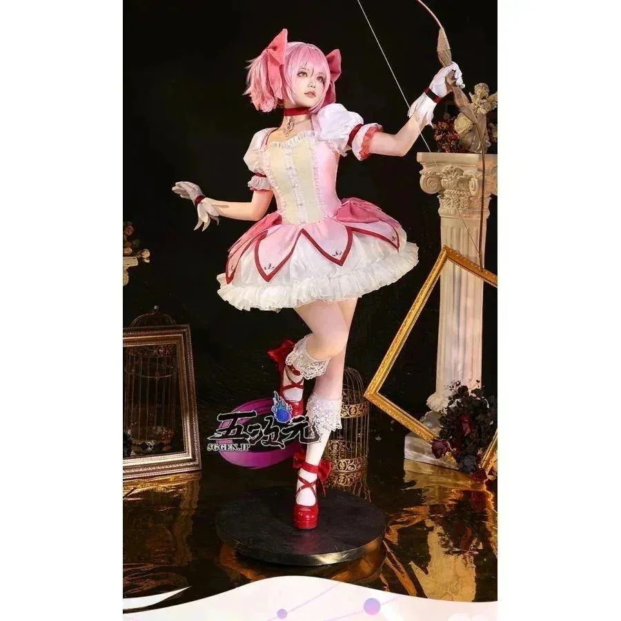 即納 あり 三 分 妄想 魔法 少女 まどか マギカ コスプレ 鹿目 衣装 ins 大人気 ウィッグ 武器 靴 髙 品 質