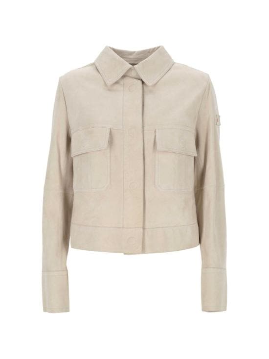 PEUTEREY Women Leather Jackets PED556299012407 729 Beige