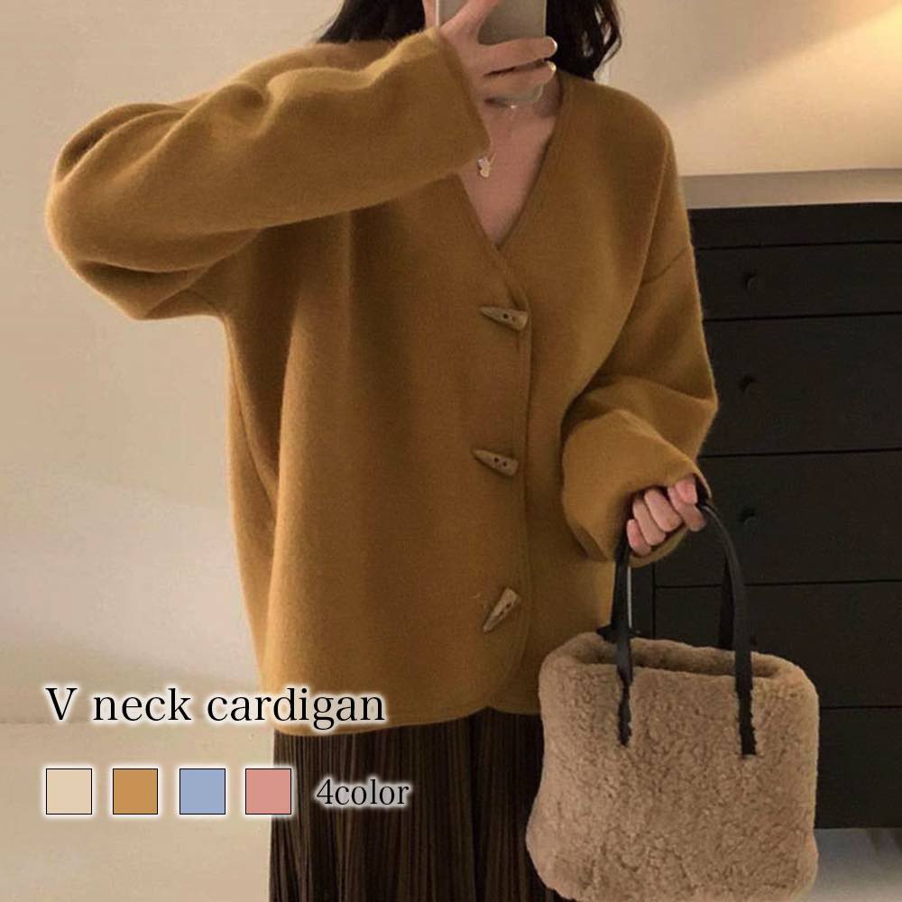 カーディガン レディース Vネックカーディガン ベージュ 丸首 ロング 長袖 ゆったり フリース 黒 春 ジャケット ブラック 冬 生地 Vネック 人気 きれいめ ショート丈 ウール ニット 暖かい