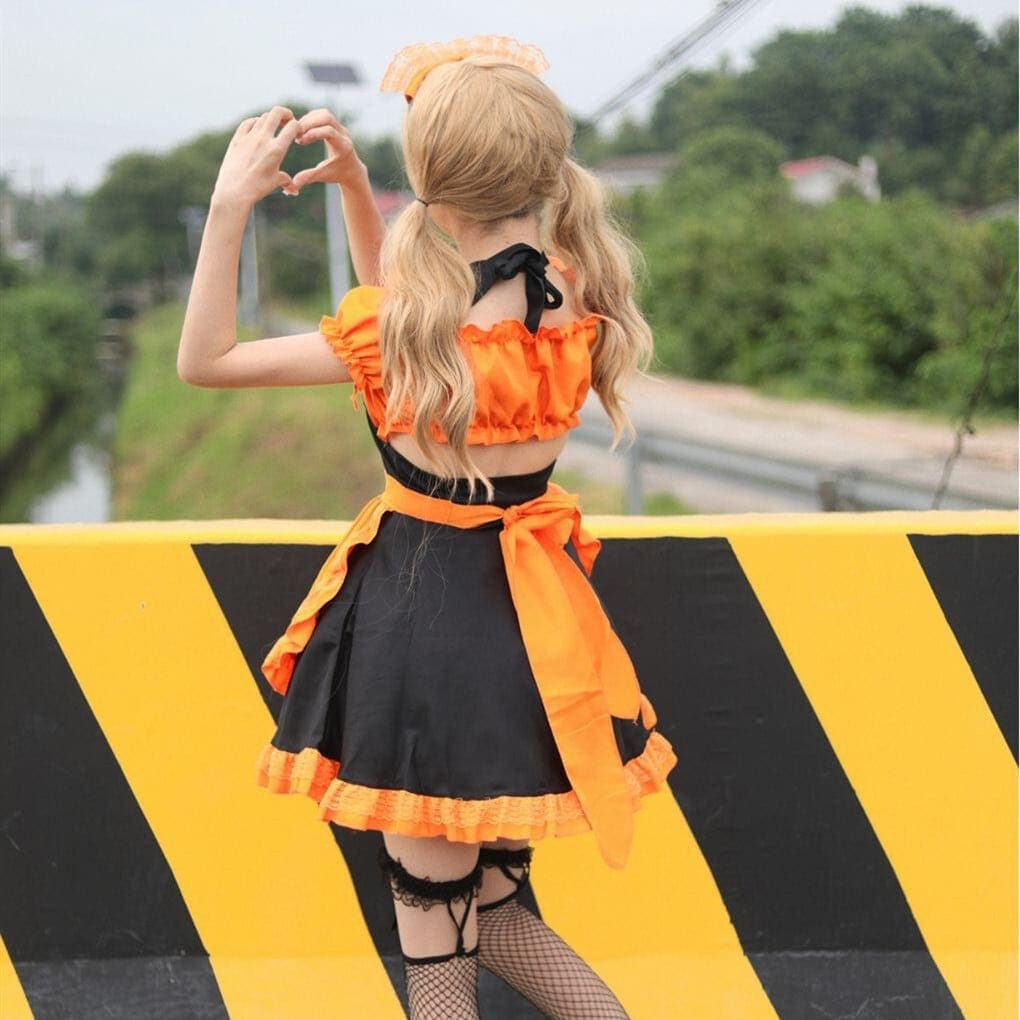 ハロウィン 今年 短纳期 刺繍 バット お祭り メイド服 コスプレ 撮影 大きいサイズ ワンピース