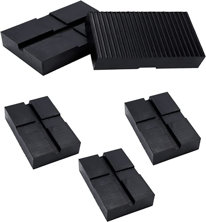 高耐久 ゴムブロック リフトアップ 自動車 整備 傷防止 タイヤ交換 嵩上げ ジャッキパッド メンテナンス 修理 4個セット 180x120x40mm(180x120x40mm)