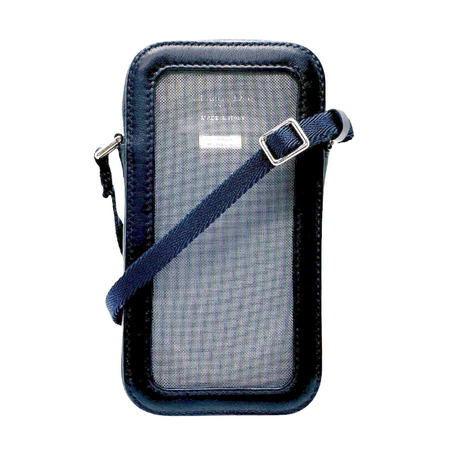 クリスチャンディオール Christian Dior フォンホルダー キャンバス/レザー ネイビー シルバー レディース n0774