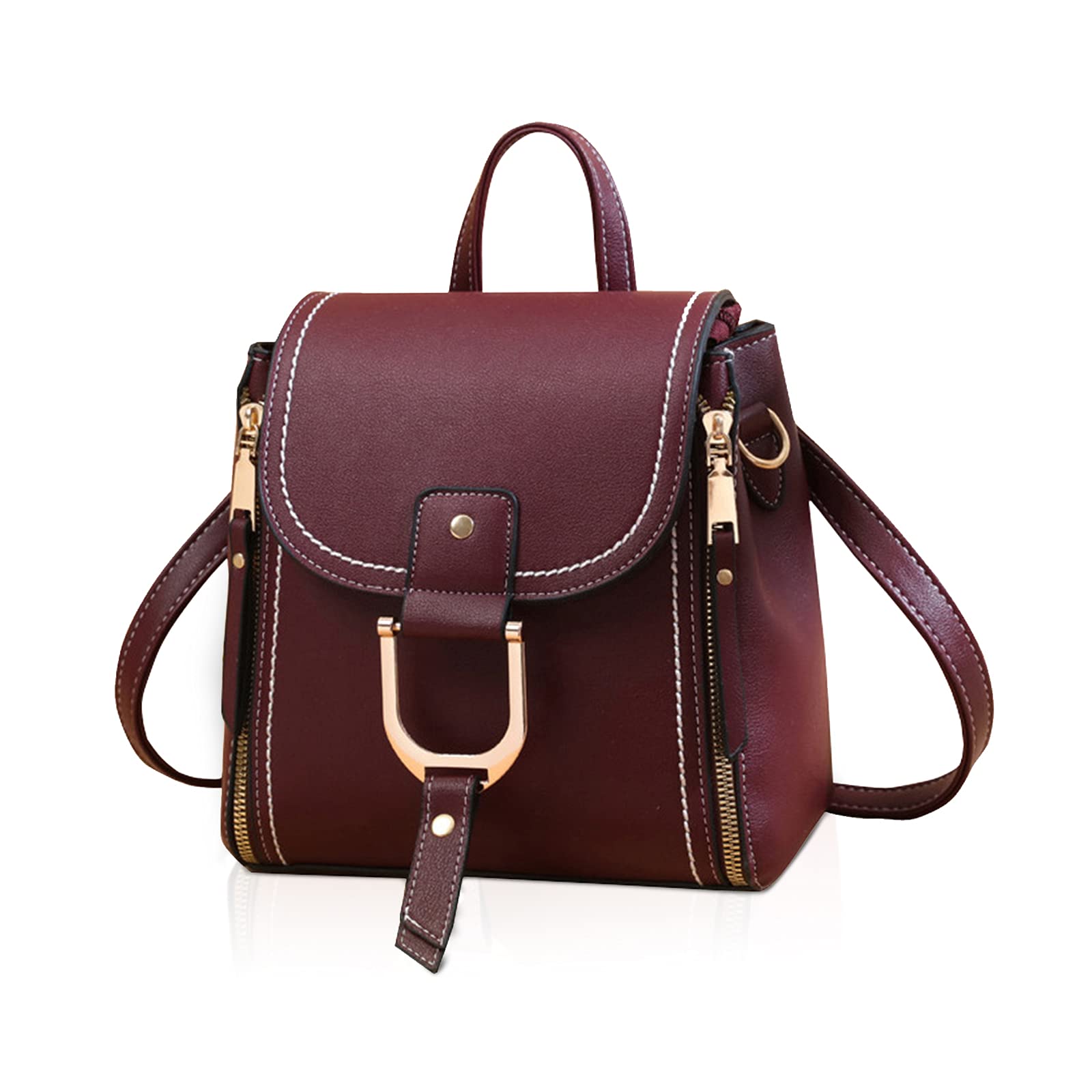 NICOLE&DORISリュック レディース おしゃれ 小さめ バックパック 2way 可愛い リュックサック ショルダー 斜めがけ 防犯 底鋲 撥水 韓国風リュック PUレザー バッグ おしゃれ 自